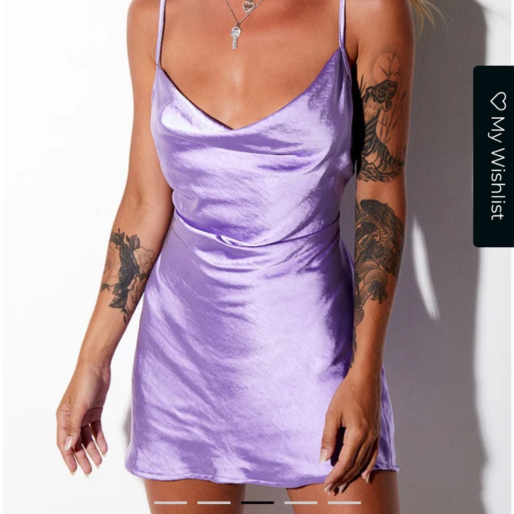 Motel Rocks Paiva slip satin dress lilac purple